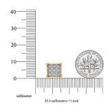 0.20 Carat (ctw) 10K Yellow Gold Round Diamond VProng Square Shape Mens Hip Hop Stud Earrings 1/5 CT