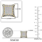 0.30 Carat (ctw) 10K Yellow gold Round Diamond Micro Pave Setting Kite Shape Stud Earrings 1/3 CT