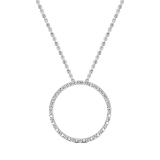 0.15 Carat (ctw) Sterling Silver Round Cut Diamond Ladies Circle Pendant (Silver Chain Included)