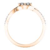 0.25 Carat (ctw) 18K Rose Gold Round Diamond Ladies Two Stone Split Shank Engagement Ring 1/4 CT
