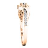 0.25 Carat (ctw) 18K Rose Gold Round Diamond Ladies Two Stone Split Shank Engagement Ring 1/4 CT
