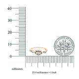 0.25 Carat (ctw) 18K Rose Gold Round Diamond Ladies Two Stone Split Shank Engagement Ring 1/4 CT