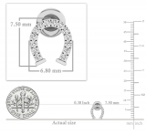0.10 Carat (ctw) 10K White Gold Round Cut White Diamond Ladies Horseshoe Stud Earrings 1/10 CT