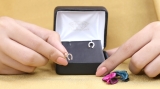0.10 Carat (ctw) 18K Rose Gold Round Cut White Diamond Ladies Horseshoe Stud Earrings 1/10 CT