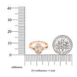18K Rose Gold 7X5 MM Oval Cut Morganite & Round Diamond Ladies Bridal Halo Engagement Ring