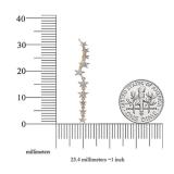 0.26 Carat (ctw) 14K Rose Gold Round White Diamond Ladies Stars Dangling Drop Earrings 1/4 CT
