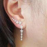 0.26 Carat (ctw) 14K White Gold Round White Diamond Ladies Stars Dangling Drop Earrings 1/4 CT