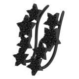 1.00 Carat (ctw) Black Rhodium Plated Sterling Silver Round Diamond Ladies Climber Earrings 1 CT