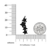 1.00 Carat (ctw) Black Rhodium Plated Sterling Silver Round Diamond Ladies Climber Earrings 1 CT