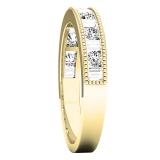 0.50 Carat (ctw) 10K Yellow Gold Baguette & Round Diamond Ladies Wedding Stackable Band 1/2 CT
