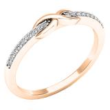 0.10 Carat (ctw) 14K Rose Gold Round Diamond Ladies Forever Together Swirl Engagement Ring 1/10 CT