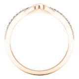 0.10 Carat (ctw) 14K Rose Gold Round Diamond Ladies Forever Together Swirl Engagement Ring 1/10 CT