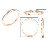 0.10 Carat (ctw) 14K Rose Gold Round Diamond Ladies Forever Together Swirl Engagement Ring 1/10 CT