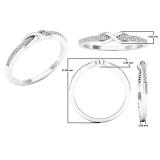 0.10 Carat (ctw) 14K White Gold Round Diamond Ladies Forever Together Swirl Engagement Ring 1/10 CT