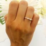 0.10 Carat (ctw) 14K White Gold Round Diamond Ladies Forever Together Swirl Engagement Ring 1/10 CT