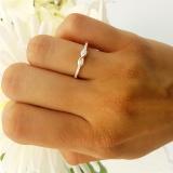 0.10 Carat (ctw) 14K White Gold Round Diamond Ladies Forever Together Swirl Engagement Ring 1/10 CT