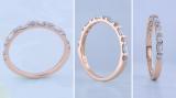 0.33 Carat (ctw) 10K Rose Gold Round & Baguette Diamond Ladies Anniversary Wedding Band 1/3 CT