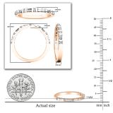0.33 Carat (ctw) 10K Rose Gold Round & Baguette Diamond Ladies Anniversary Wedding Band 1/3 CT