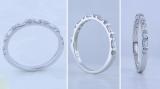 IGI Certified Alternate Round & Baguette White Diamond Delicate Timeless Bar Style Anniversary Wedding Stackable Band for Her (0.33 ctw Color I-J Clarity I1-I2) in 14K White Gold