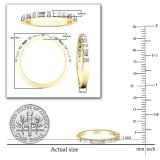 0.33 Carat (ctw) 14K Yellow Gold Round & Baguette Diamond Ladies Anniversary Wedding Band 1/3 CT