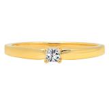 0.10 Carat (ctw) 10K Yellow Gold Princess Cut Diamond Ladies Solitaire Engagement Ring 1/10 CT