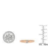0.10 Carat (ctw) 14K Rose Gold Princess Cut Diamond Ladies Solitaire Engagement Ring 1/10 CT