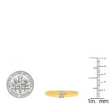0.10 Carat (ctw) 18K Yellow Gold Princess Cut Diamond Ladies Solitaire Engagement Ring 1/10 CT
