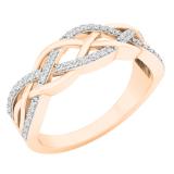 0.23 Carat (ctw) 10K Rose Gold Round Diamond Ladies Bridal Wedding Band Stackable Ring 1/4 CT