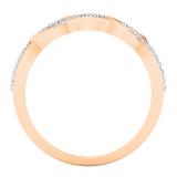 0.23 Carat (ctw) 10K Rose Gold Round Diamond Ladies Bridal Wedding Band Stackable Ring 1/4 CT