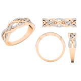0.23 Carat (ctw) 10K Rose Gold Round Diamond Ladies Bridal Wedding Band Stackable Ring 1/4 CT