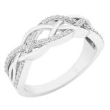 0.23 Carat (ctw) 10K White Gold Round Diamond Ladies Bridal Wedding Band Stackable Ring 1/4 CT