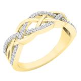 0.23 Carat (ctw) 10K Yellow Gold Round Diamond Ladies Bridal Wedding Band Stackable Ring 1/4 CT