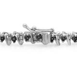 0.40 Carat (ctw) Sterling Silver Round Cut Black Diamond Ladies Tennis Bracelet