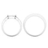 0.70 Carat (ctw) 10K White Gold Diamond Men's & Women's Engagement Ring Trio Bridal Set 3/4 CT