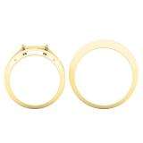 0.70 Carat (ctw) 10K Yellow Gold Diamond Men's & Women's Engagement Ring Trio Bridal Set 3/4 CT