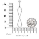 0.42 Carat (ctw) 14K White Gold Round Diamond Ladies Infinity Style Long Dangling Drop Earrings
