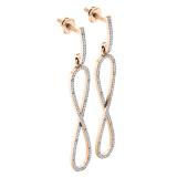 0.42 Carat (ctw) 18K Rose Gold Round Diamond Ladies Infinity Style Long Dangling Drop Earrings