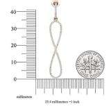 0.42 Carat (ctw) 18K Rose Gold Round Diamond Ladies Infinity Style Long Dangling Drop Earrings