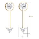 0.09 Carat (ctw) 14K Yellow Gold Round Cut White Diamond Ladies Arrow Shape Drop Earrings