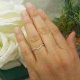 0.11 Carat (ctw) 10K White Gold Round White Diamond Ladies Anniversary Wedding Band Guard Ring