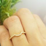 0.11 Carat (ctw) 10K Yellow Gold Round White Diamond Ladies Anniversary Wedding Band Guard Ring