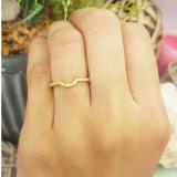 0.11 Carat (ctw) 10K Yellow Gold Round White Diamond Ladies Anniversary Wedding Band Guard Ring