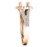 0.45 Carat (ctw) 18K Rose Gold Round Diamond Split Shank Bridal Semi Mount Engagement Ring 1/2 CT