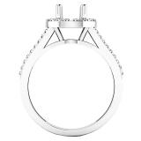 0.45 Carat (ctw) 18K White Gold Round Diamond Split Shank Bridal Semi Mount Engagement Ring 1/2 CT
