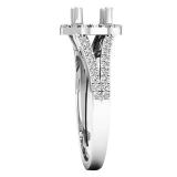 0.45 Carat (ctw) 18K White Gold Round Diamond Split Shank Bridal Semi Mount Engagement Ring 1/2 CT