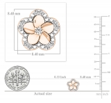 0.10 Carat (ctw) Round Diamond Ladies Cluster Plumeria Flower Stud Earrings 1/10 CT 14K Rose Gold