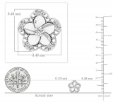 0.10 Carat (ctw) Round Diamond Ladies Cluster Plumeria Flower Stud Earrings 1/10 CT Sterling Silver
