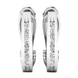 0.20 Carat (ctw) 10K White Gold Round White Diamond Ladies J Shape Hoop Earrings