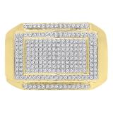 0.45 Carat (ctw) 14K Yellow Gold Round White Diamond Men's Hip Hop Micro Pave Wedding Band 1/2 CT