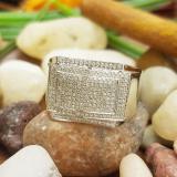 0.45 Carat (ctw) 18K White Gold Round White Diamond Men's Hip Hop Micro Pave Wedding Band 1/2 CT